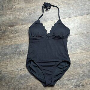 Time and Tru Back Scalloped One Piece Swim Suit ((size Small 4-6))